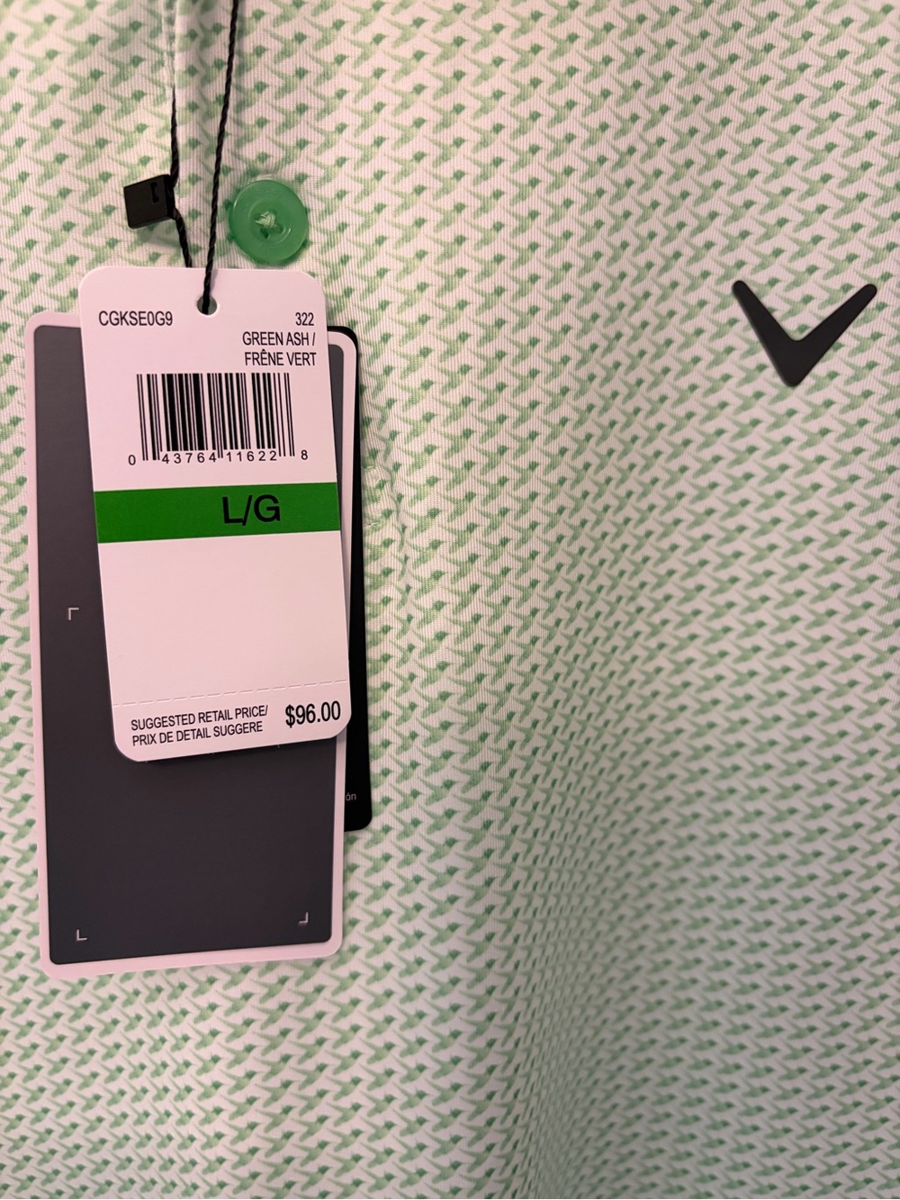 Callaway Light Mint Green Performance Polo Shirt - Picture 2 of 7